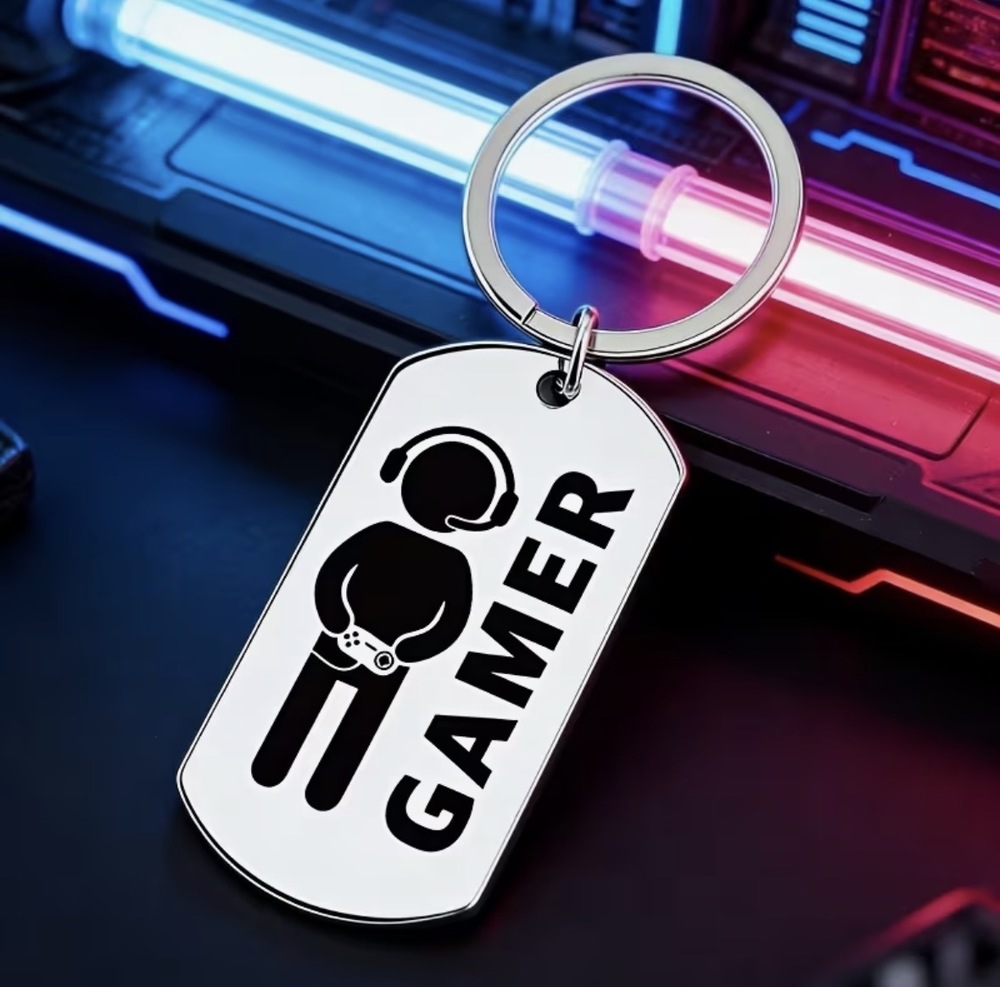 3/$25 Gamer Stainless Steel Keychain NEW